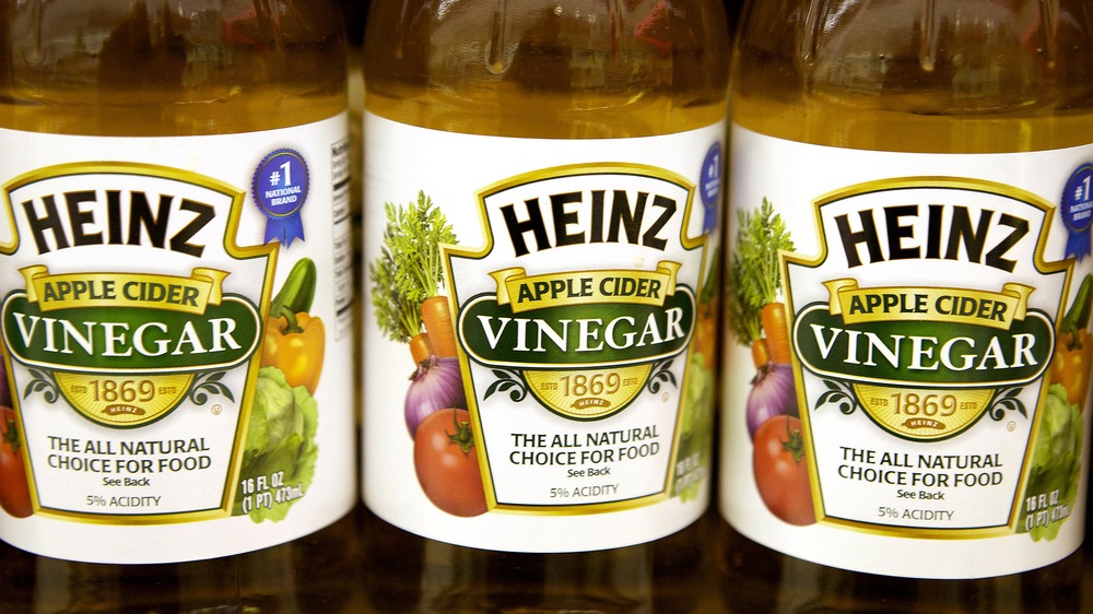 Bottles of apple cider vinegar