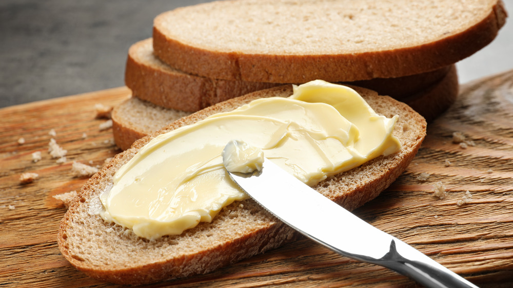 Butter on bread