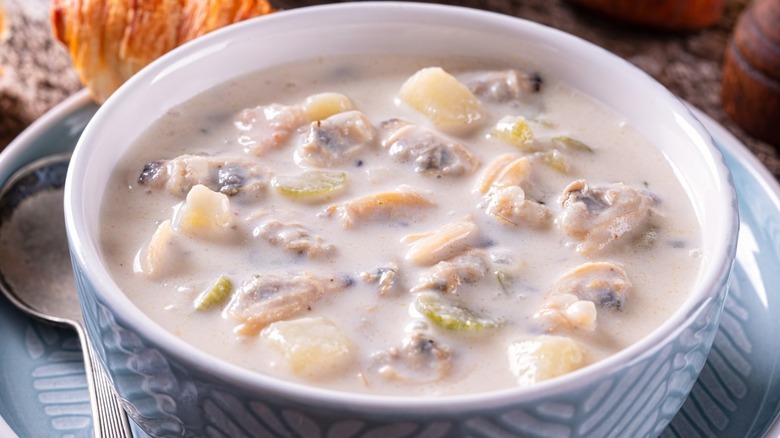 A bowl of clam chowder 