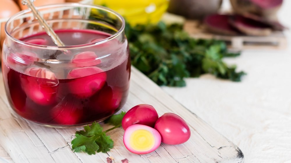 Pickled eggs in jar