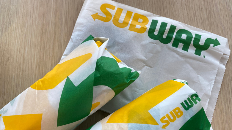 Subway hoagies in wrapper