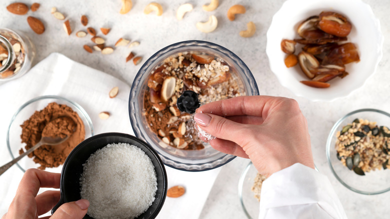 Making energy balls in food processor