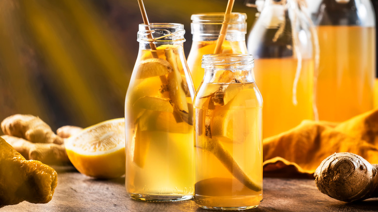 Bottles of kombucha