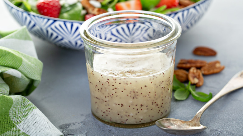 poppy seed dressing in jar