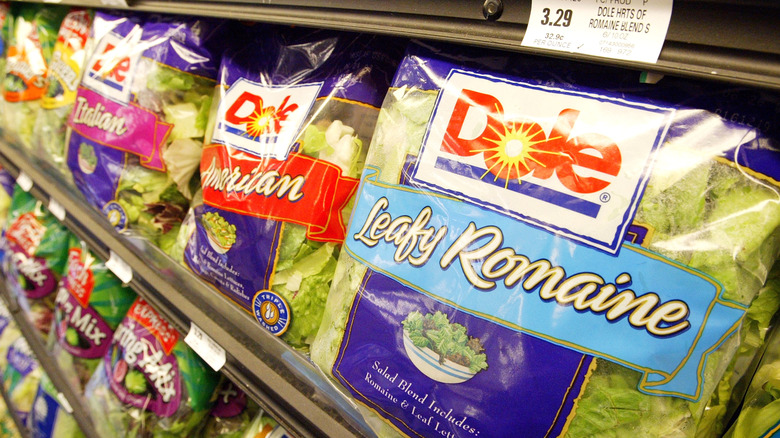 Dole bagged salads on shelf