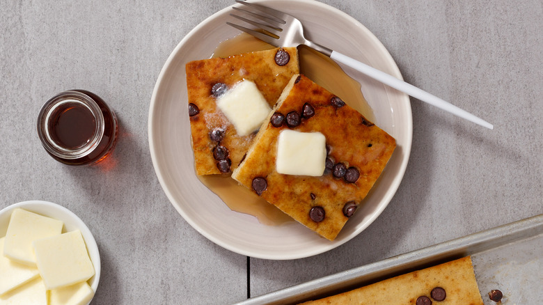 sheet pan pancakes with butter