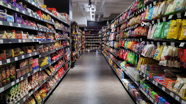 Candy aisle at grocery store