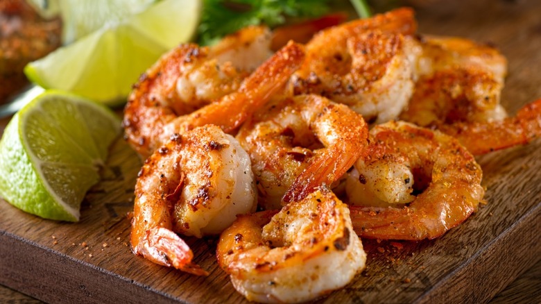 shrimp on cutting board