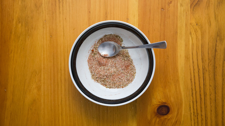 Cajun seasoning in small bowl