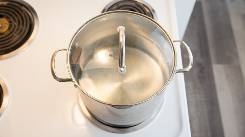 large pot of water on stove