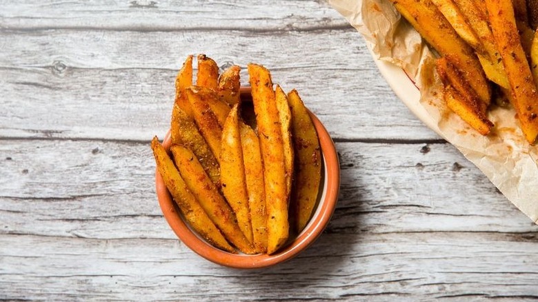 Small bowl of Cajun fries
