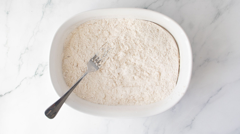 Fork in flour mixture