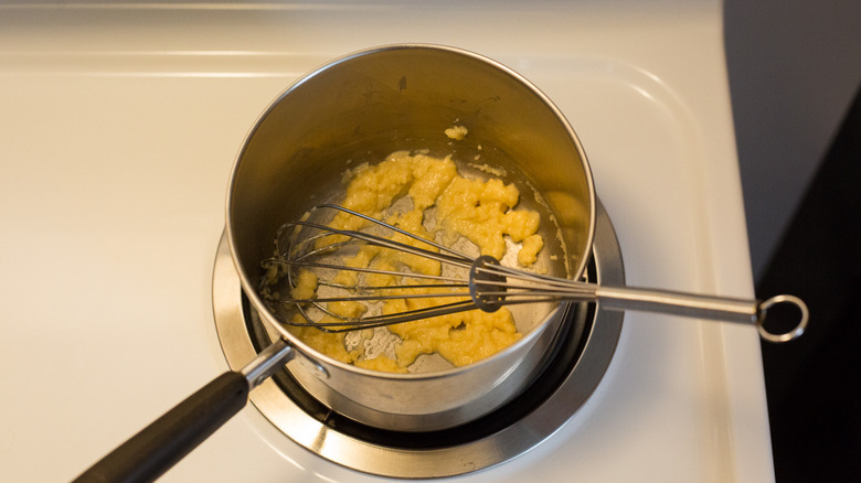 flour mixture in small saucepan