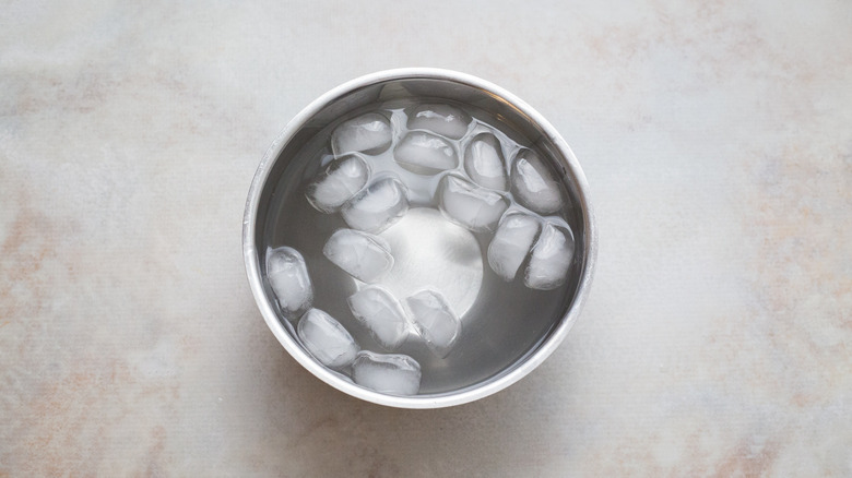 large bowl of ice water