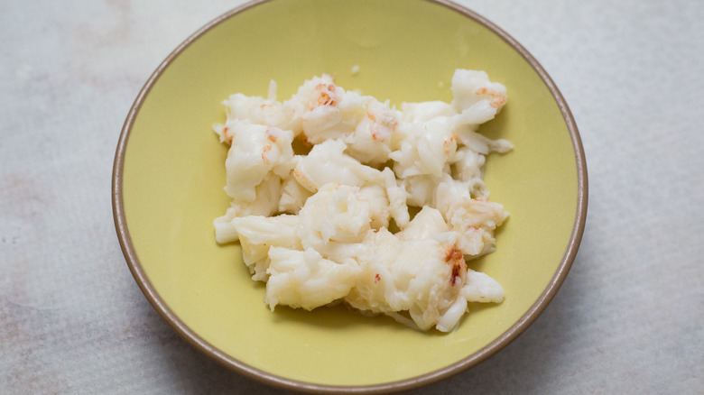 lobster meat on small dish