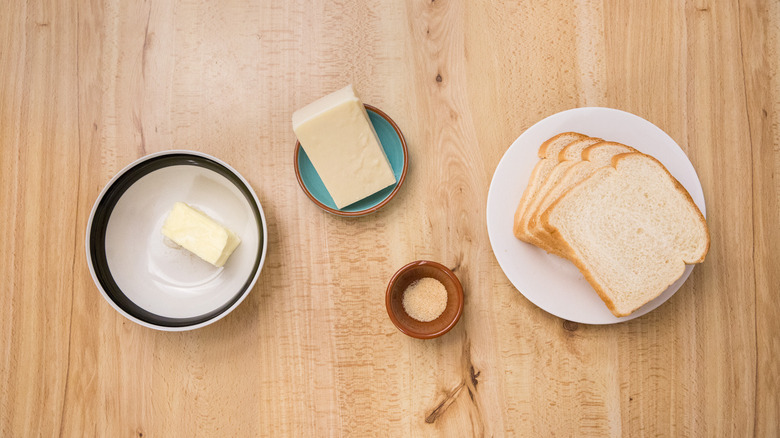 cheese toast ingredients on table
