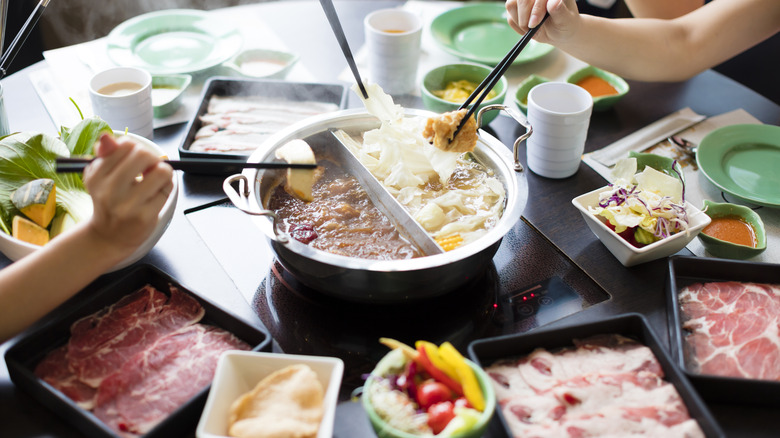 People dining in a Chinese restaurant