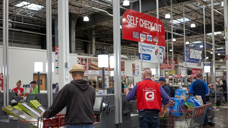 Checkout lines at Costco