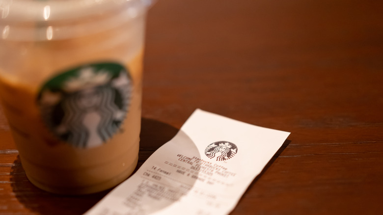 Starbucks drink and receipt