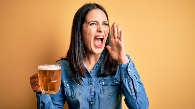Drunk woman yelling