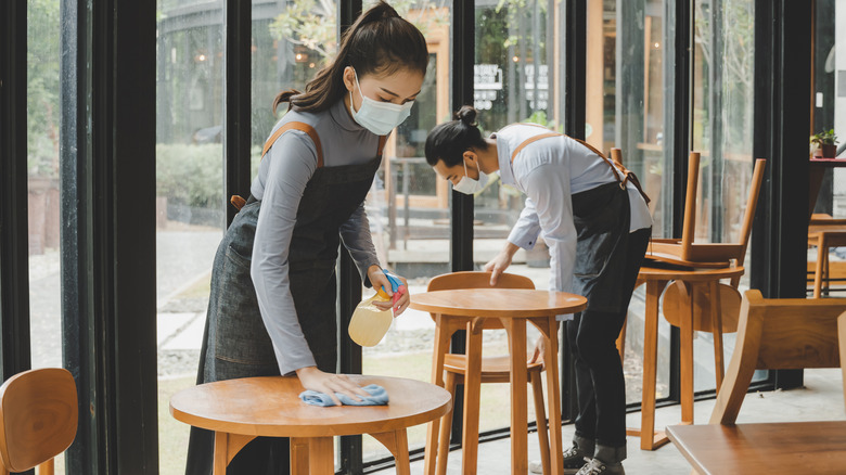 Staff members at a restaurant