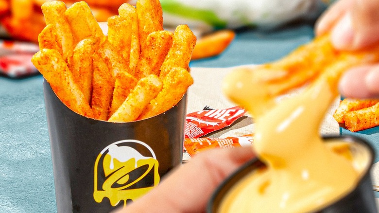 closeup of Taco Bell Nacho Fries