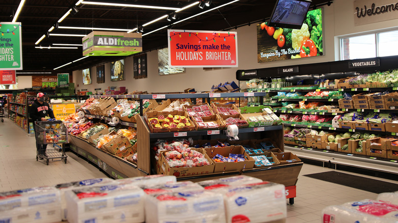 Interior of Aldi grocery store 