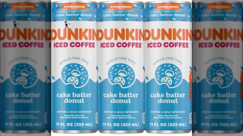 Dunkin' cake batter donut iced coffee cans