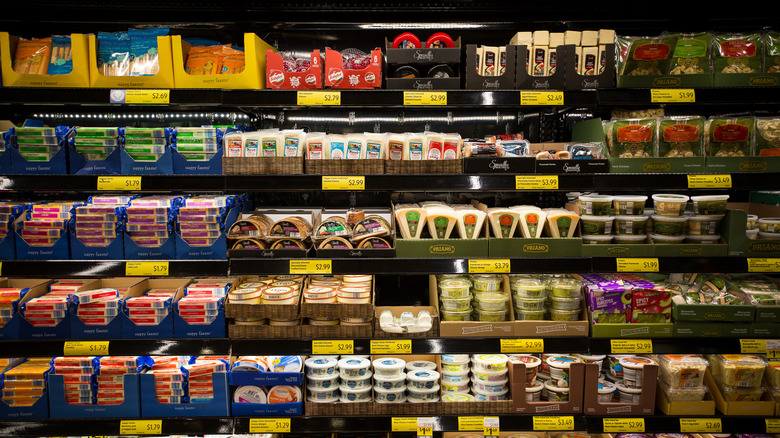 cheese section at aldi grocery store