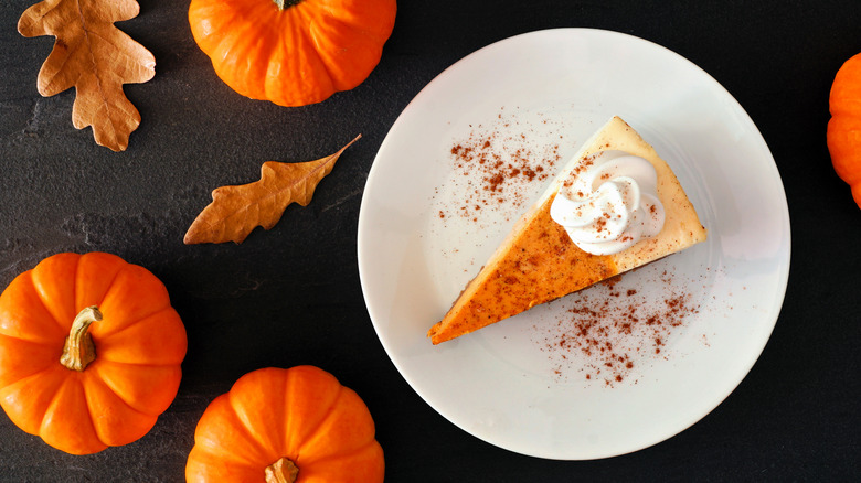 pumpkin pie with whipped cream