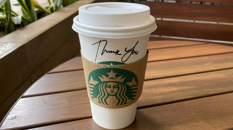 A cup from Starbucks