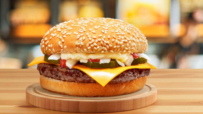 Fast-food cheeseburger