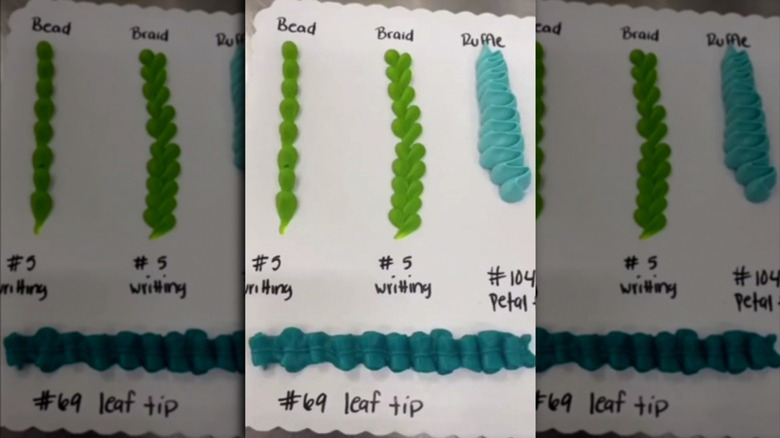 Frosting piping designs on paper