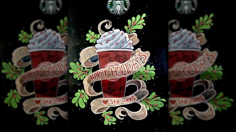 A Starbucks chalkboard