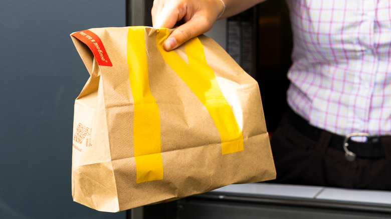 McDonald's bag at drive-thru