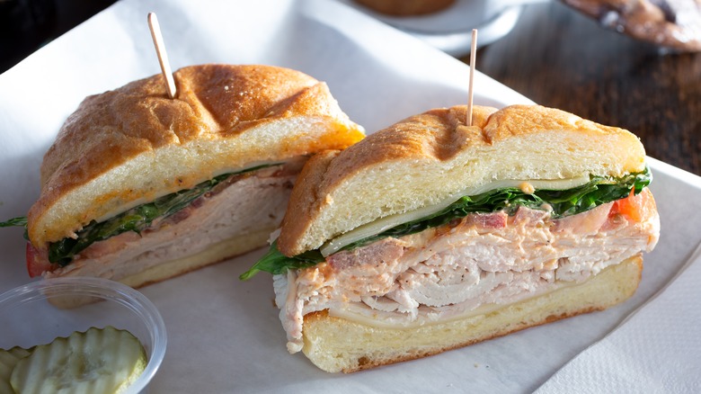 Turkey and Swiss sandwich