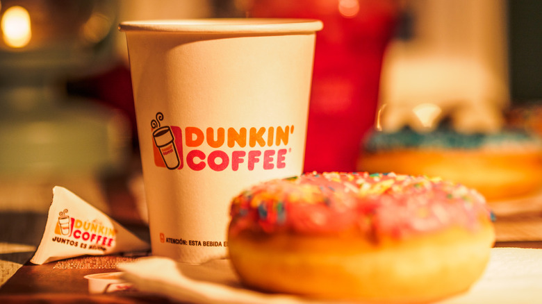 Dunkin' coffee and donut