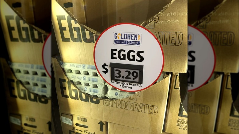 Aldi eggs with price tag