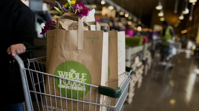 Whole Foods bags in cart