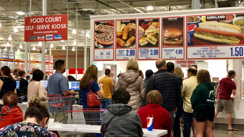 A Costco food court sign