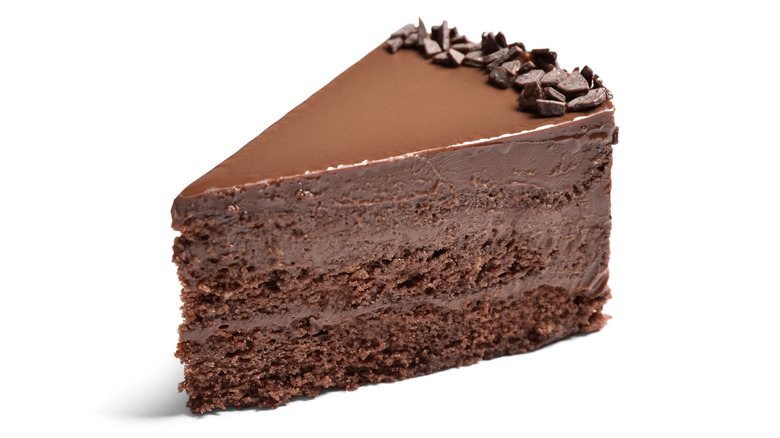 Single slice of chocolate cake