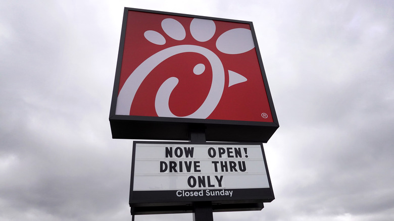 chick-fil-a drive thru sign