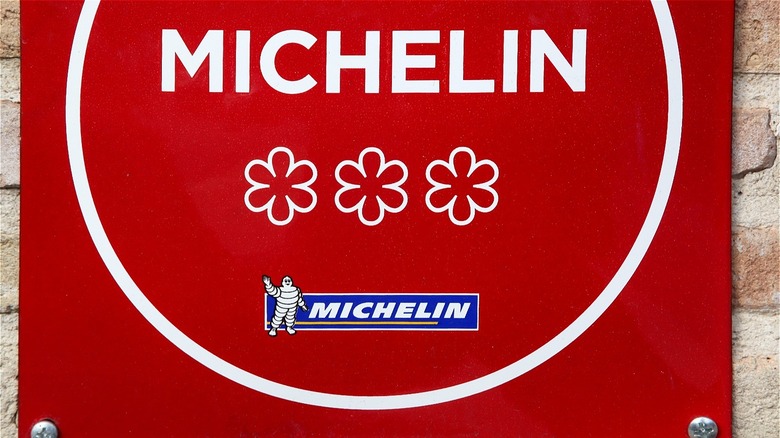 A Michelin three star sign