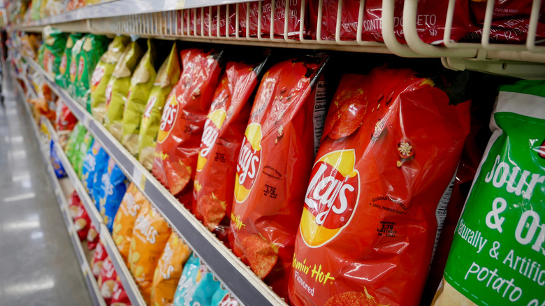 Chips in a store aisle