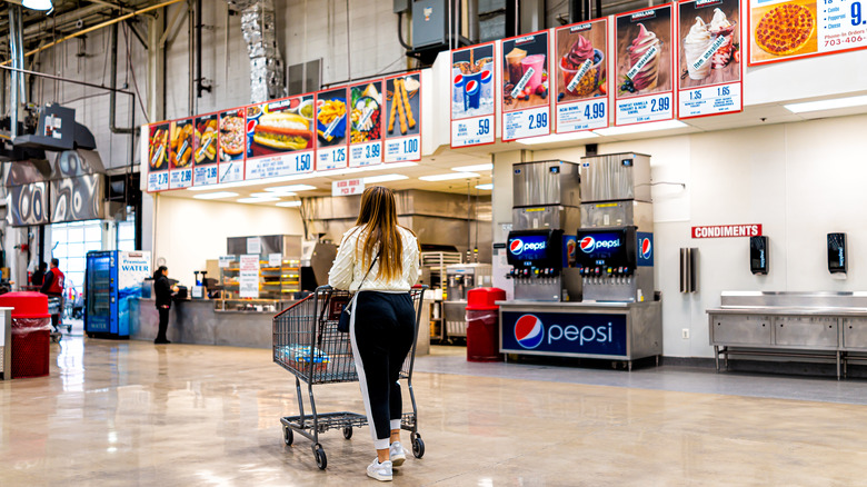 Shopper at Costco food court