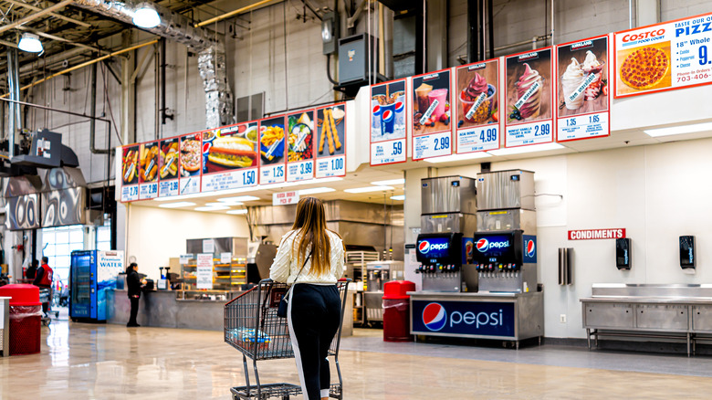 Costco food court and shopper