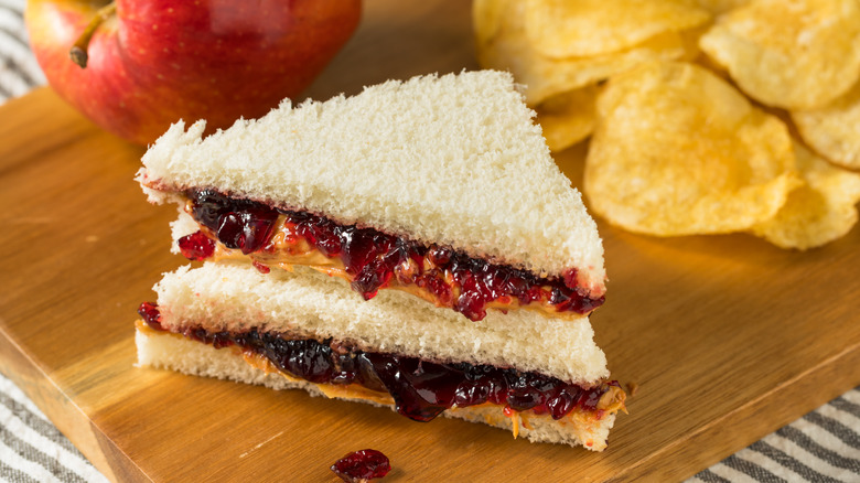 Peanut butter and jelly sandwich