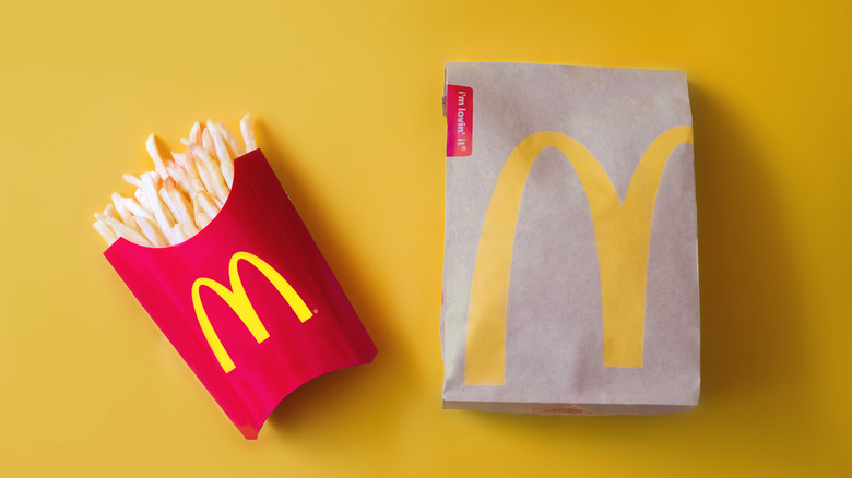 McDonald's takeaway bag with fries