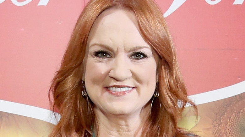 Ree Drummond smiles with printed shirt