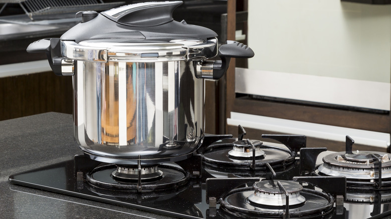 Pressure cooker in the kitchen